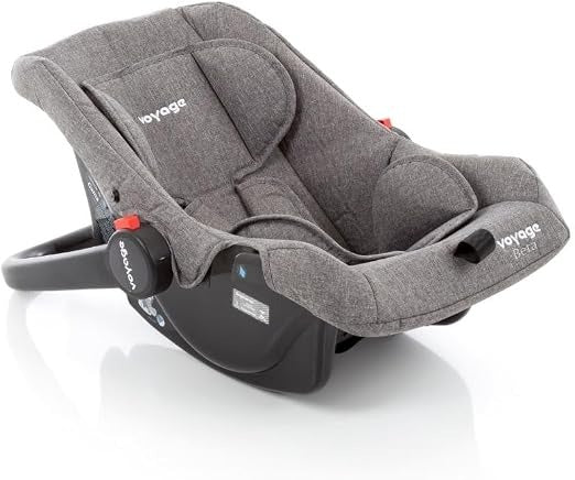 Voyage Bebê Conforto Infantil para Carro Beta, Cinto 3 Pontos, Capota Removível Grupo 0+ (Até 13kgs), Cinza Mescla