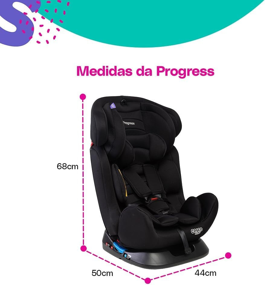 Cosco Kids, Cadeirinha Progress, 0 a 36kg, Preto