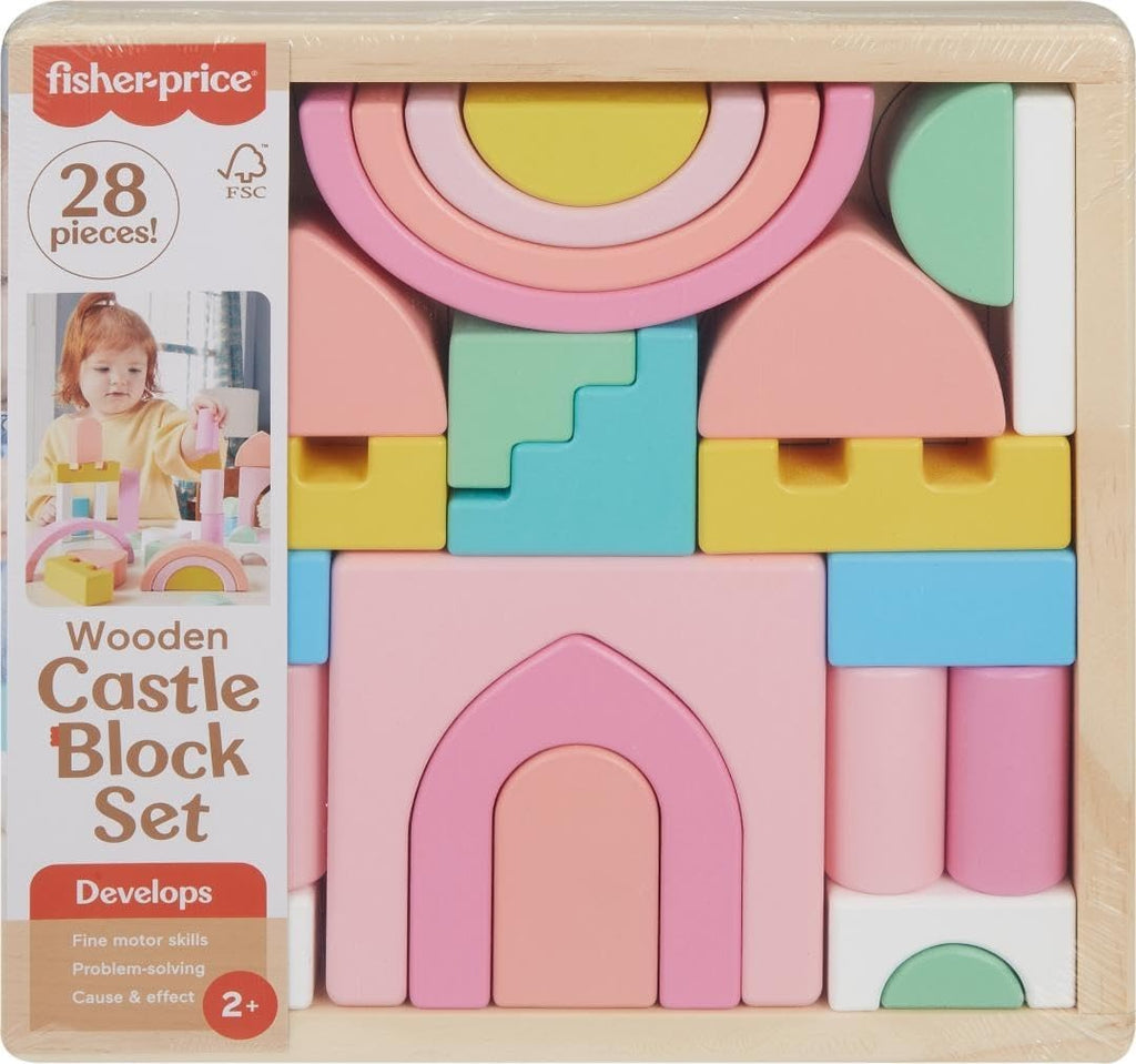Fisher-Price Brinquedo para Bebês Castelo de Blocos de Madeira para crianças a partir de 2 anos