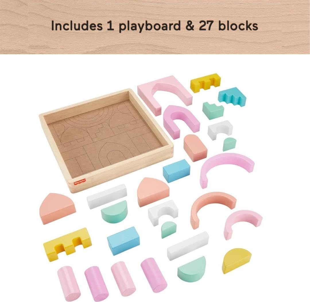 Fisher-Price Brinquedo para Bebês Castelo de Blocos de Madeira para crianças a partir de 2 anos