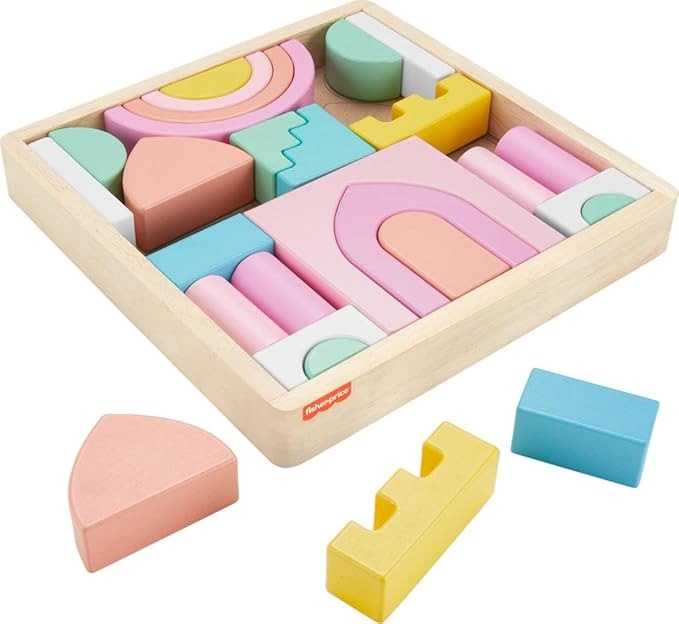 Fisher-Price Brinquedo para Bebês Castelo de Blocos de Madeira para crianças a partir de 2 anos
